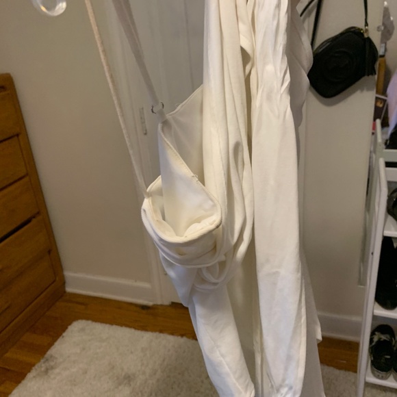 White Back Tie Body Suit (self tie in back) - Picture 5 of 6